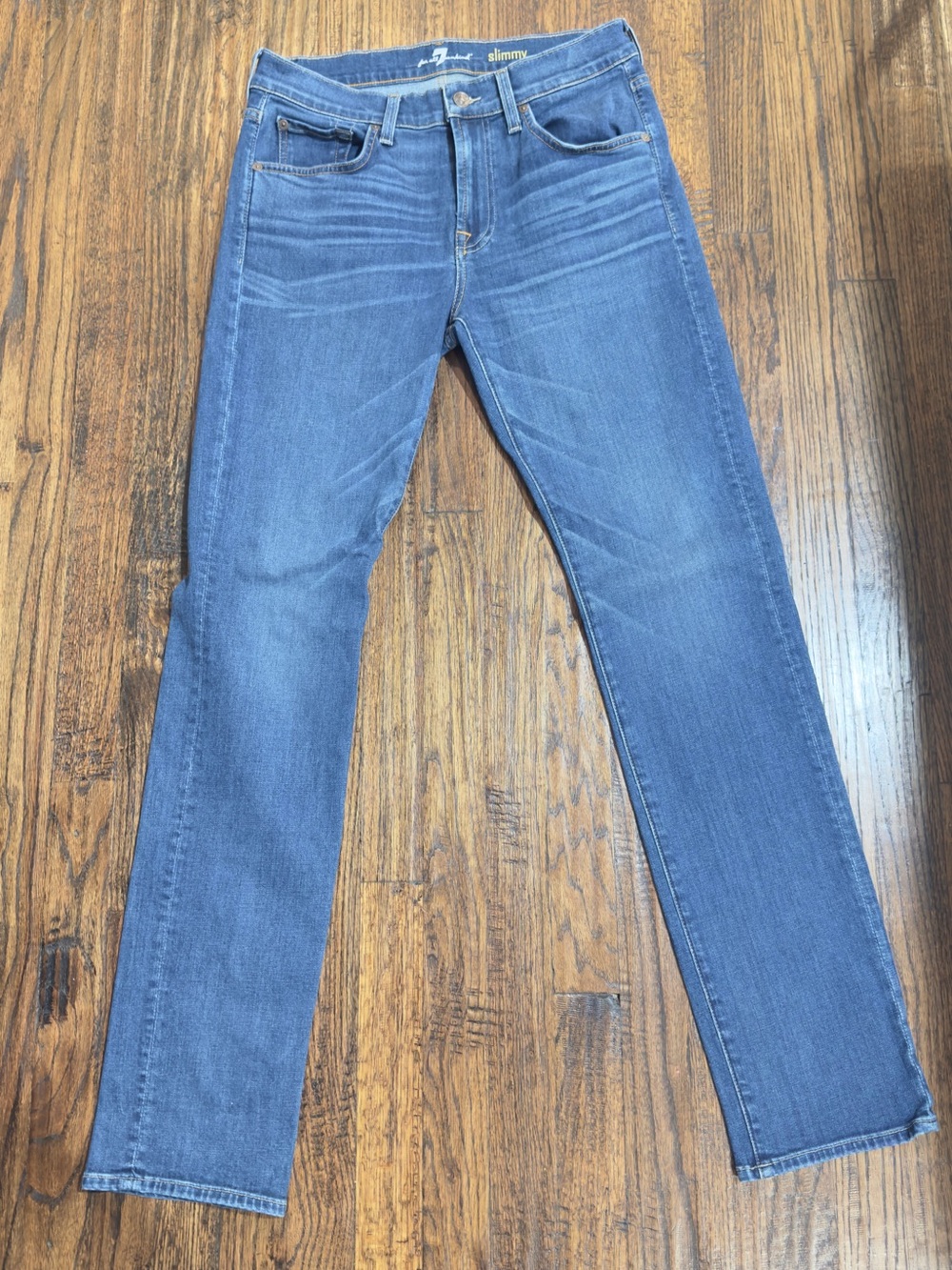 7 for All Mankind Slimmy Straight Men's Jeans in Medium Blue 32/32